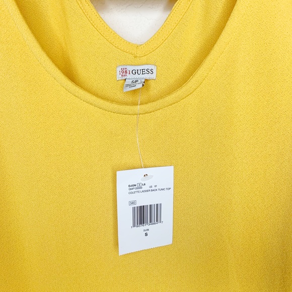 NWT - GUESS Colette Ladder Back Tunic Top- Mustard - Picture 7 of 7